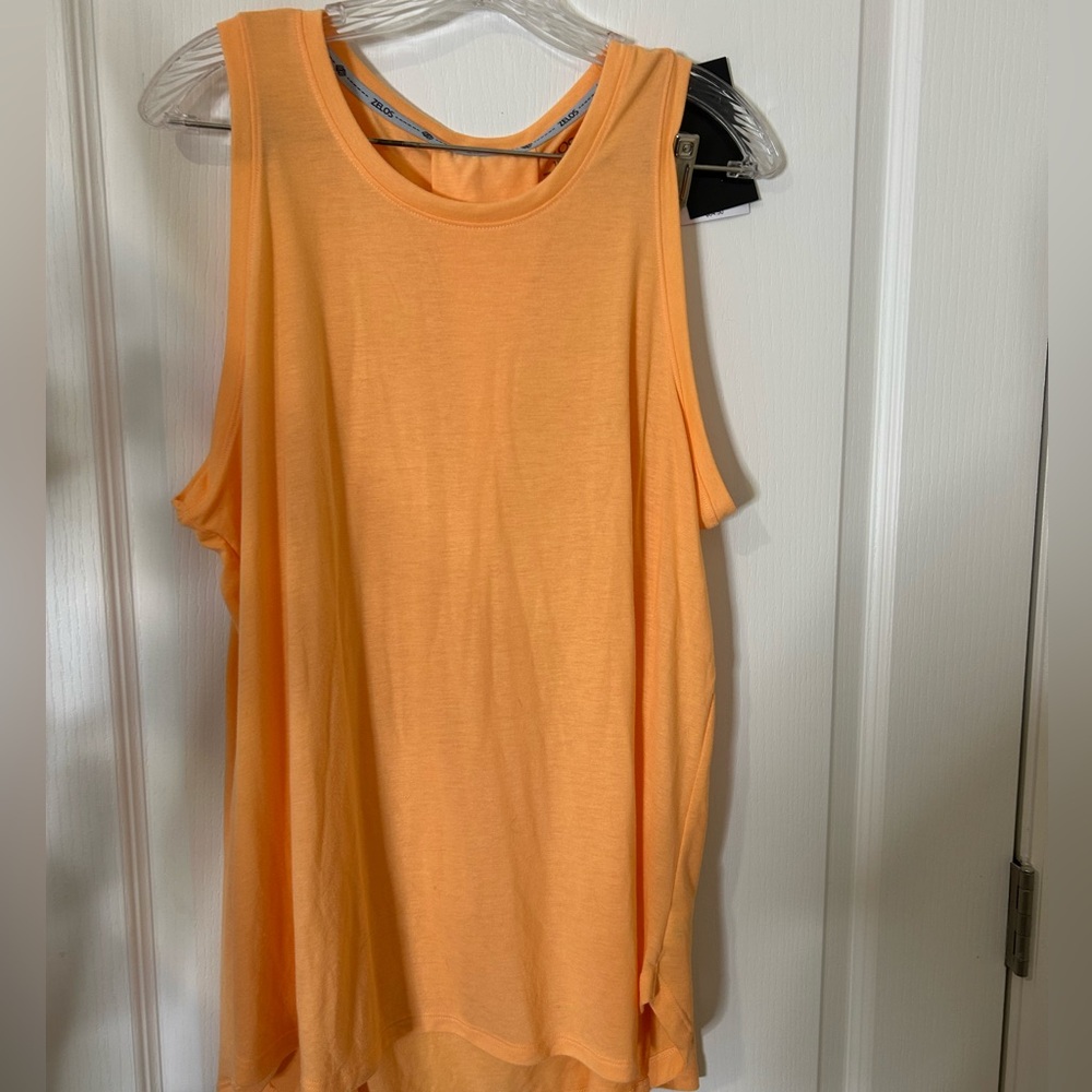 ZELOS Orange athletic active sleeveless crewnec Top size 1X layering work out